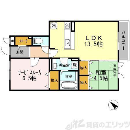 サンスクエア千里万博 A棟(1SLDK/3階)の間取り写真