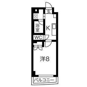 タウンライフ朝日が丘(1K/3階)の間取り写真