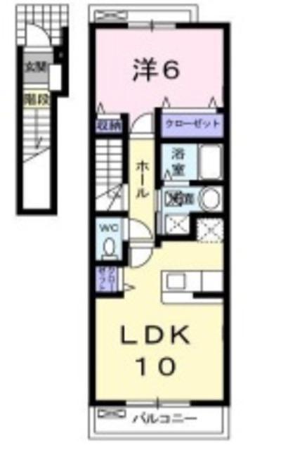 グレース五番館(1LDK/2階)の間取り写真