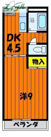 カーサプリメーラ(1DK/2階)の間取り写真