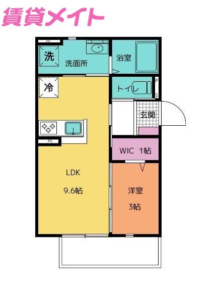 ユアメゾンソレイユ(1LDK/1階)の間取り写真