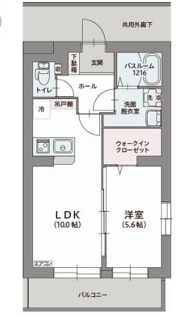 グランデ(1LDK/1階)の間取り写真