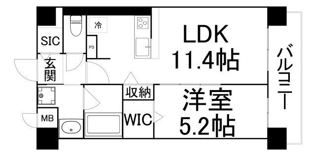 ソレイユ ルヴァン(1LDK/3階)の間取り写真