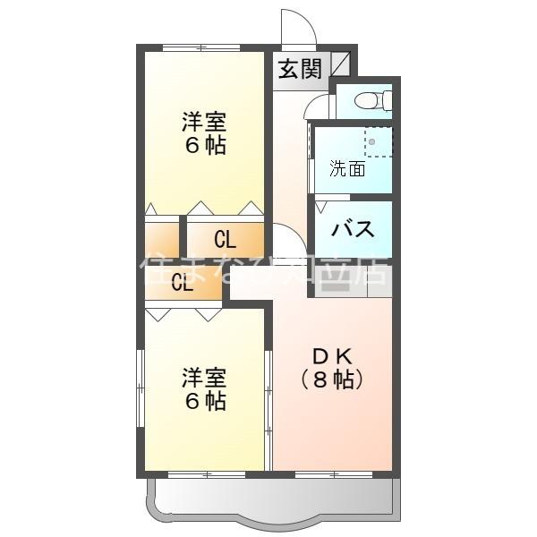 サルビア(2LDK/1階)の間取り写真