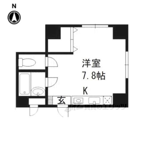 第40長栄グランドムール上鳥羽(ワンルーム/3階)の間取り写真