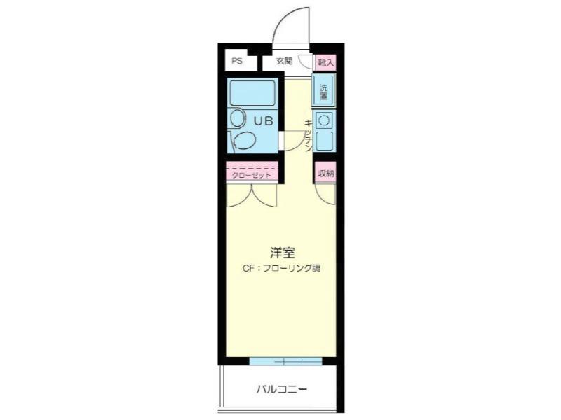 モビーレ等々力(1K/1階)の間取り写真