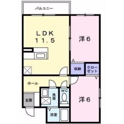 ヴォール中島(2LDK/1階)の間取り写真
