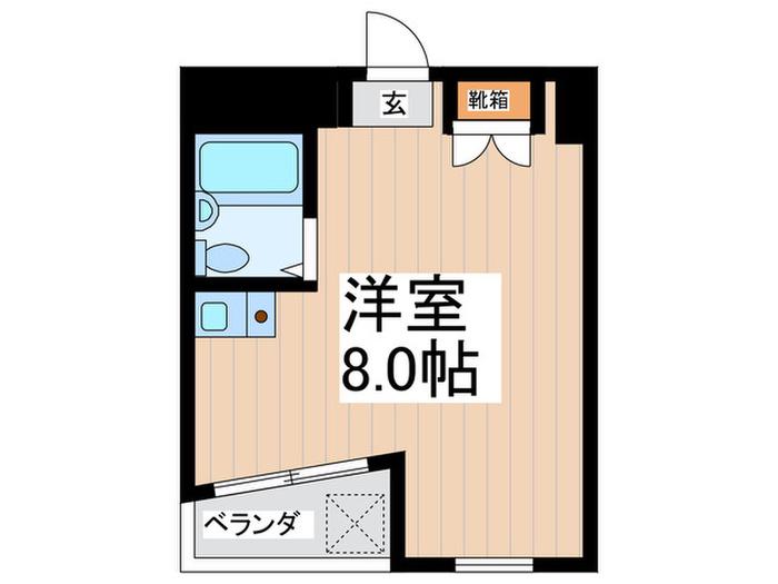 アパートメント石原(ワンルーム/4階)の間取り写真