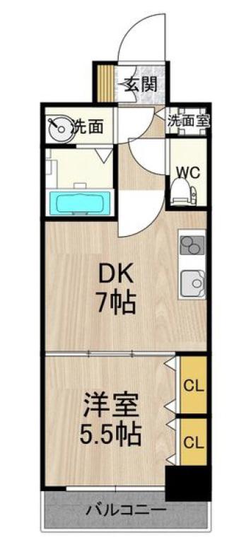 PHOENIX難波イースト(1DK/9階)の間取り写真