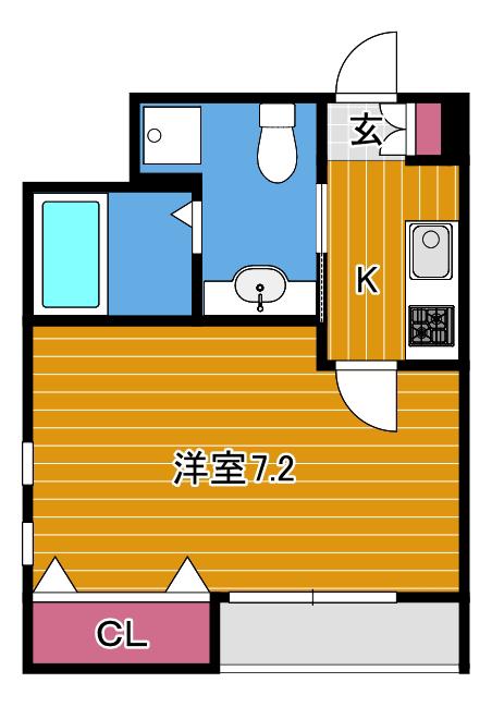 ラフィーネ目黒(1K/1階)の間取り写真