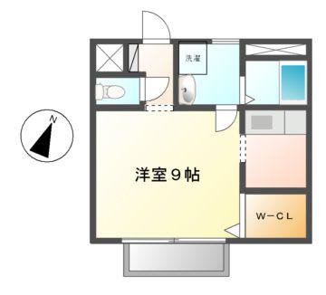 エスポワール(1K/1階)の間取り写真