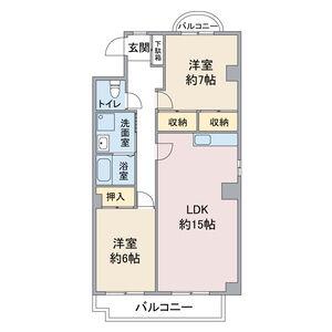 御棚町ヒルズ(1LDK/3階)の間取り写真