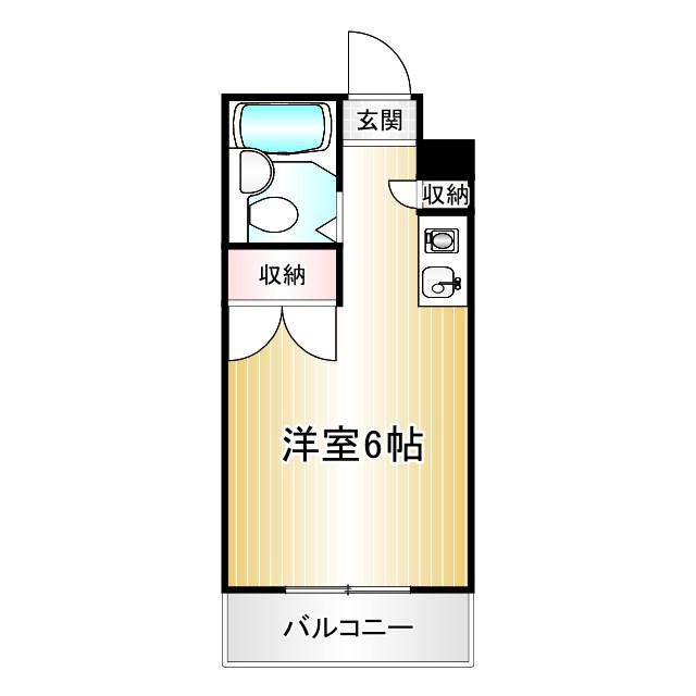 ユーハイム(ワンルーム/2階)の間取り写真