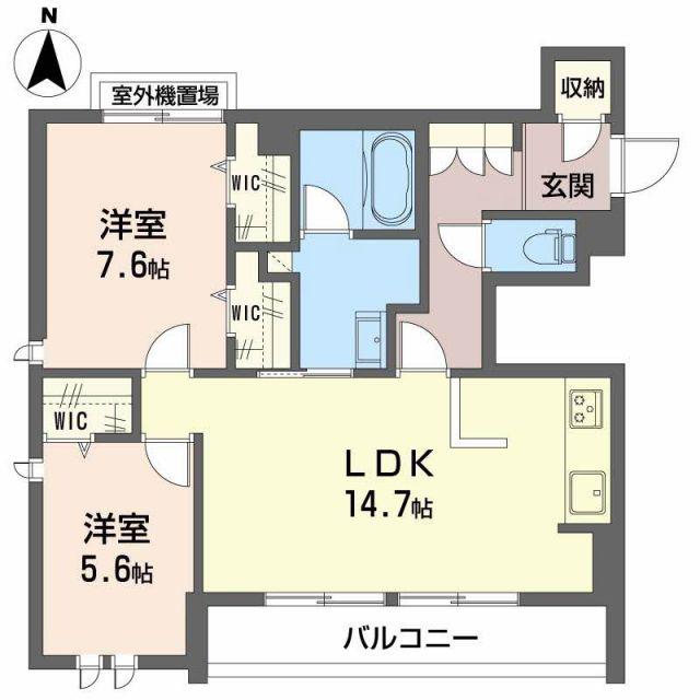 ロンサール・ブラン(2LDK/3階)の間取り写真