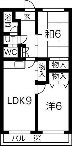 野添マンションひろみ(2LDK/4階)の間取り写真