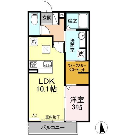 RIQUEZA穂積(1LDK/1階)の間取り写真