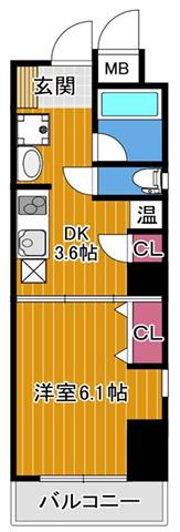 オルフェア我孫子III番館(1DK/4階)の間取り写真