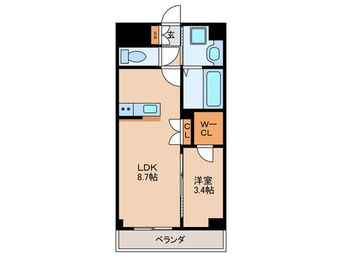 サムティ京橋CLEAR(1LDK/8階)の間取り写真
