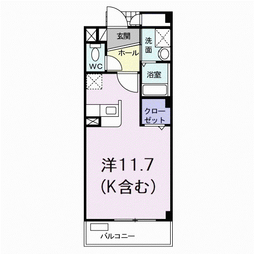 グレイス(ワンルーム/3階)の間取り写真