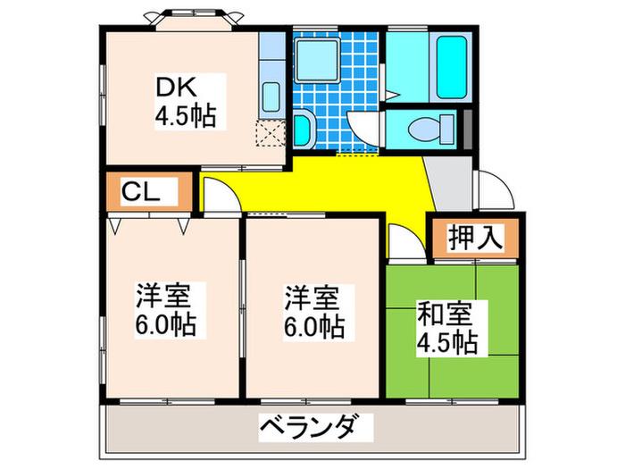 MIYAマンション(3DK/1階)の間取り写真
