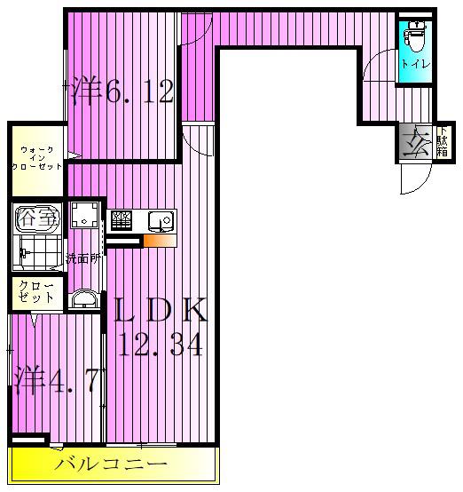 アヴァンス千住緑町(2LDK/3階)の間取り写真