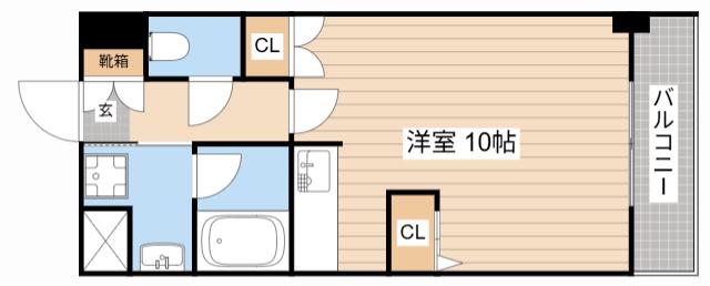 WATERMARK(ワンルーム/4階)の間取り写真