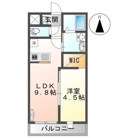 PLUMA BRANCA(1LDK/2階)の間取り写真