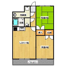 サンシャイン上道(2LDK/4階)の間取り写真