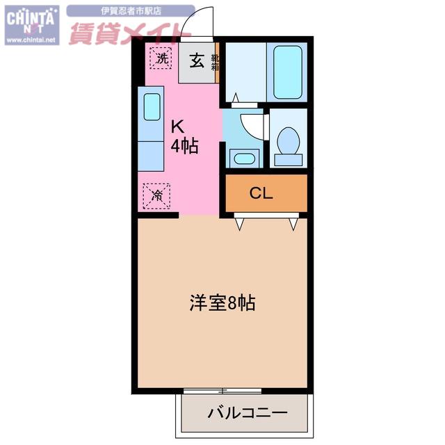 ビューコーポラス B(1K/1階)の間取り写真