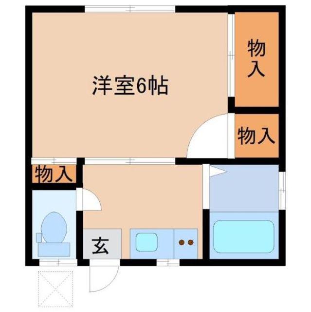 古瀬荘(1K/2階)の間取り写真
