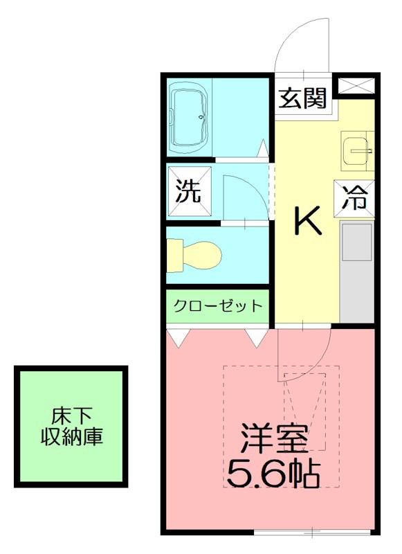 リモーネ湘南(1K/1階)の間取り写真