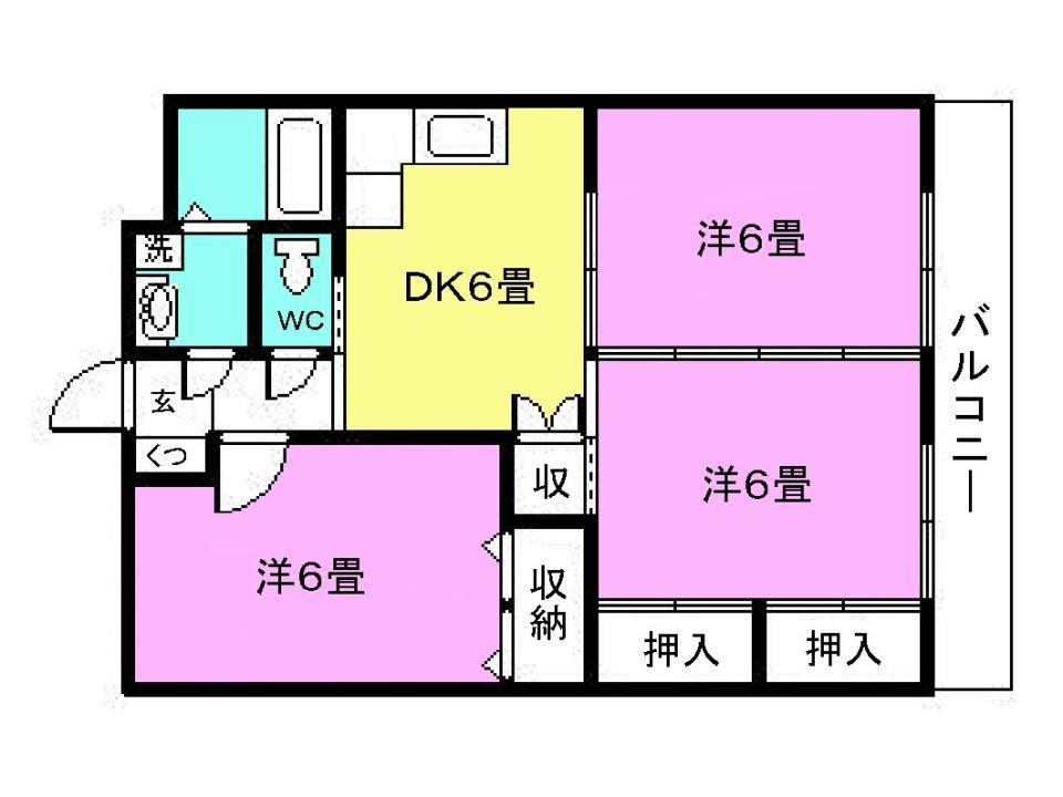 ピアメゾン(3DK/2階)の間取り写真