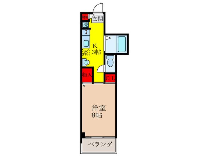山仁サツキハイツⅡ(1K/2階)の間取り写真