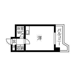 北4条レジデンス(ワンルーム/4階)の間取り写真