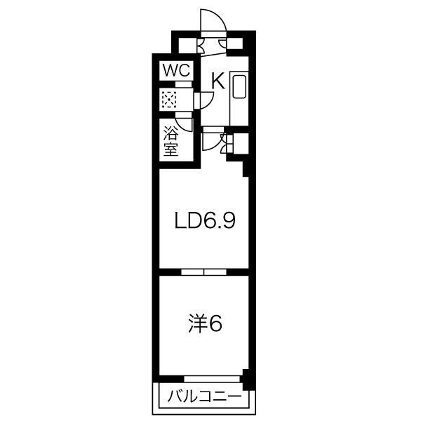 メープル桑園駅(1LDK/4階)の間取り写真