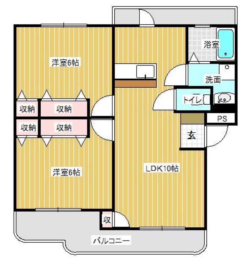 潮見レジデンス(2LDK/1階)の間取り写真