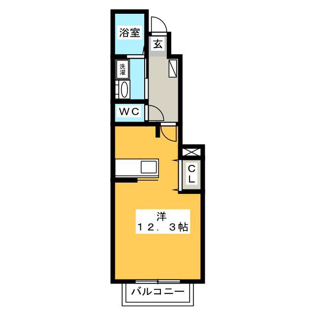 リバーサイド三城(ワンルーム/1階)の間取り写真