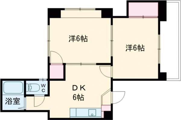 YOU COURT(2DK/2階)の間取り写真