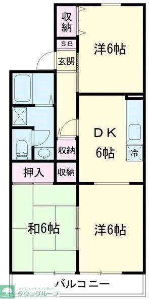 エスポワールIII(3DK/1階)の間取り写真