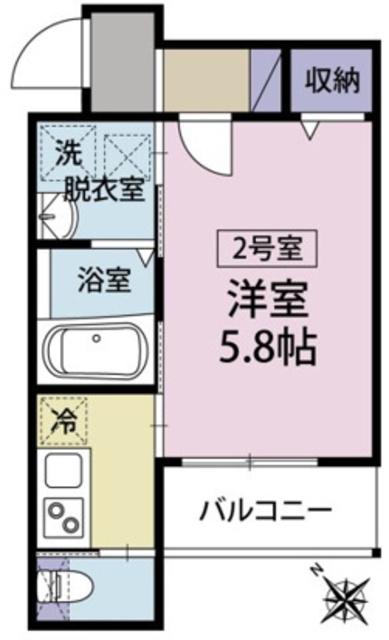 コージー淵野辺(1K/1階)の間取り写真