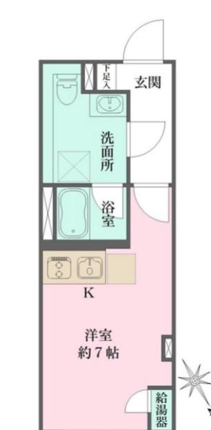 FIKA大井町(1K/3階)の間取り写真