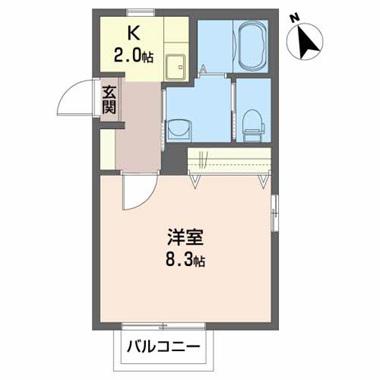 ハイツパルピト(1K/2階)の間取り写真