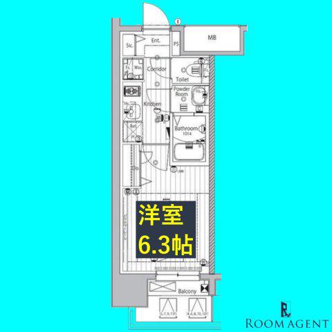 メイクス矢場町(1K/4階)の間取り写真