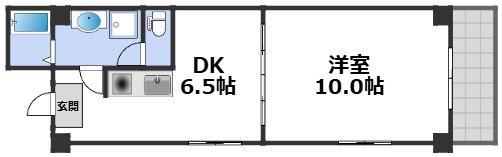 ファーストタカダビル(1DK/2階)の間取り写真