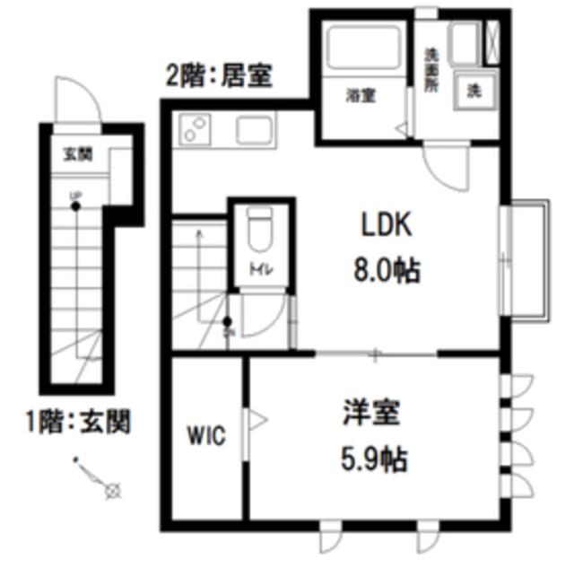 3110 RESIDENCE(1DK/2階)の間取り写真