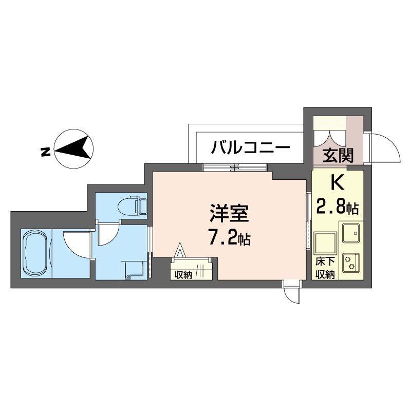 フェリーチェ ヴィータ(1K/4階)の間取り写真