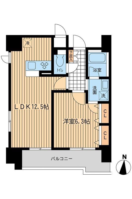 KDXレジデンス大山(1LDK/5階)の間取り写真