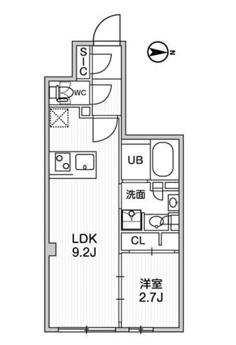 ルネサンスコート高田馬場パトリア(1LDK/1階)の間取り写真