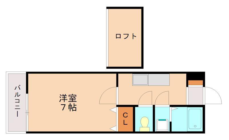 ベルハウス(1K/2階)の間取り写真