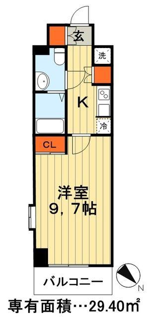 WILL DO 千葉新宿(1K/5階)の間取り写真